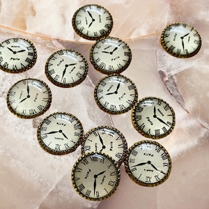 12 12mm Button or Flat Back Clock Face Cab ONLY LOTS LEFT