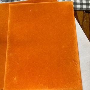 Vintage MCM Orange Flocked Velvet Stickers: Scrapbook Paper, Junk Journal Supply