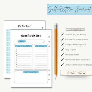 Self Esteem Worksheets, Confidence Building Workbook, Self Confidence Tracker, Therapy Note, Productivity Planner