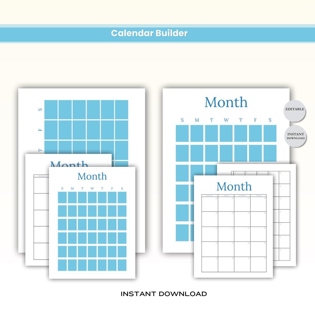 Buildable Calander DIY Calendar Builder Kit, Customizable Wall Calendar, Personalized ...