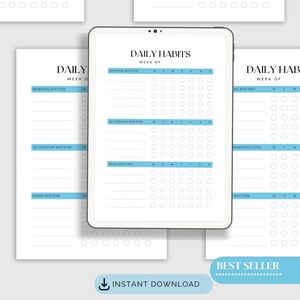 Daily Habit Tracker Digital Printable, to Do List Printable, Today Plan ...