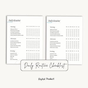 Daily Routine Tracker/Checklist, To Do List Printable, Today Plan, Daily Tasks Checklist, Today Plan Printable, Day Planner Printable.
