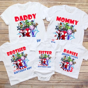 Spidey Birthday Shirt, Custom Name And Age, Spidey And Friends Shirt, Toddler Birthday Tee, Superhero Birthday Shirt, Boys Gift