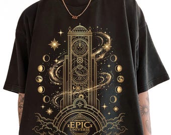 Universal Epic Universe T-Shirt, Celestial Portal Tower Graphic Tee, Orlando Theme Park Cosmic Top