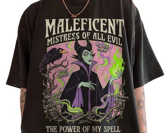 Maleficent Mistress Of All Evil T-Shirt, Sleeping Beauty Villain Diablo Raven Tee, Spooky Maleficent Spell Top Wear