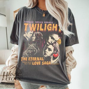 Vintage Twilight Shirt, Twilight Saga Fan Tee, Comic Vampire Shirt, Book Lover Twilight Gift, Edward Bella Cullen Shirt, Wolves Romance Tee