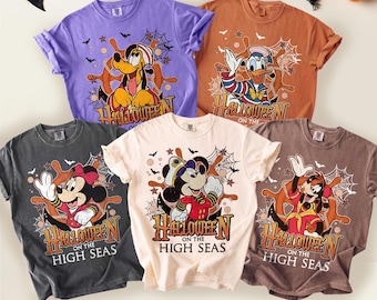 Custom Halloween on the High Seas Disney Cruise Shirt, Mickey and Friends Cruise Shirt, Halloween Family Trip 2025, Spooky Cruise Tee