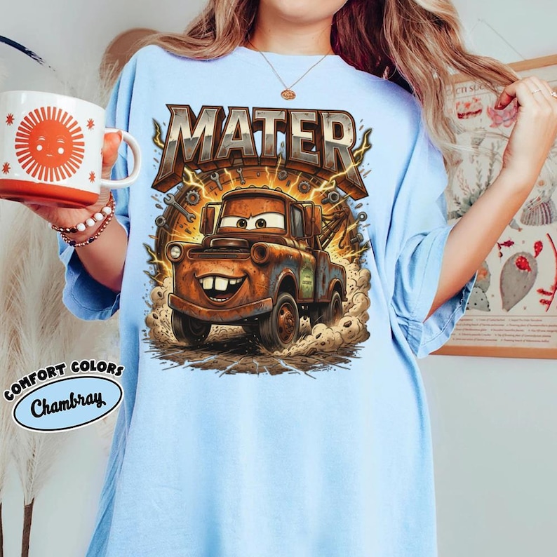 Vintage Tow Mater Disney Pixar Cars T Shirt, Radiator Springs Tee, Rusty Tow Truck Shirt image 7