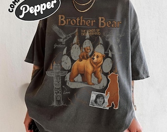Vintage Brother Bear Shirt, Kenai and Koda T-Shirt, The Bonds of Brotherhood Quote Tee, Disney Pixar Movie Shirt, Bear Family Tee