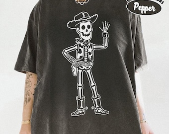 Toy Story Woody Halloween Shirt, Spooky Pixar Skeleton Woody Costume Tee, Disney Woody Pumpkin Season Top