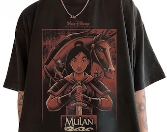 Vintage 90s Disney Mulan T-Shirt, Warrior Princess Disney Shirt, Fa Mulan Mushu Cri Kee Tee