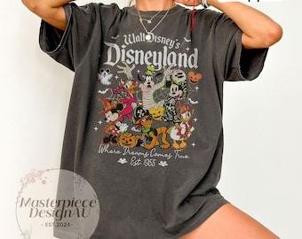 Retro Disneyland Halloween Shirt, Mickey and Friends Shirt, Disney Pumpkin Tee, Matching Halloween Shirt, Disney Trip Halloween Shirt