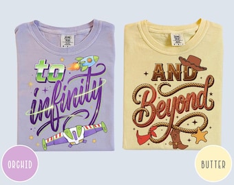 To Infinity And Beyond Woody Couple T-Shirt, Buzz Lightyear And Woody Matching Shirt, Disney Pixar Toy Story Tee, Magic Kingdom Trip Outfits