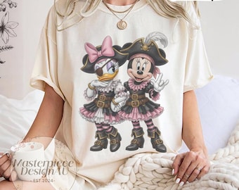 Minnie and Daisy Pirate T-Shirt, Disney Cruise Pirate Night Tee, Disney World Vacation Outfits