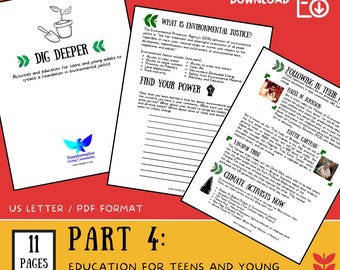 PART 4 Heal & Grow: A Creative Field Guide for Connecting to the Outdoor World - Environmental Justice for Teens / Young Adults  (PRINTABLE)