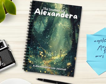 Cuaderno espiral personalizado con diseño de bosque encantado: portada con nombre personalizado; diario de fantasía único para escribir, intercambiar ideas y crear ideas