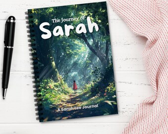 Diario personalizado del bosque encantado: nombre personalizado en una portada con diseño místico, perfecto para escribir, para diarios de sueños y para regalar