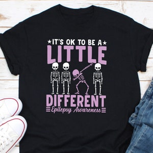 It&#39;s Ok To Be A Little Different Epilepsy Awareness Shirt, Epilepsy Support Shirt, Purple Ribbon Shirt, Epilepsy Disease Awareness Shirt