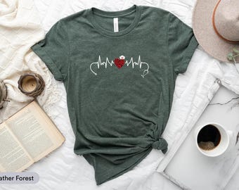 Heartbeat Nurse Shirt, Cardiac Nurse Shirt, Cardiovascular Nurse Shirt, Cardiology Nurse Shirt, Love Nurse Shirt, Nurse Appreciation Gift