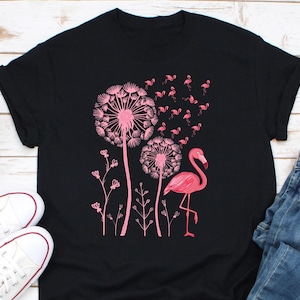 Flamingo Shirt, Floral Summer Shirt, Cool Flamingo Shirt, Animal Lover Shirt, Gift For Mom, Gift For Her, Women Flamingo Tee