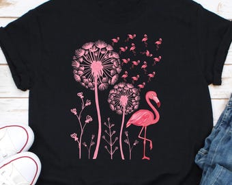 Flamingo Shirt, Floral Summer Shirt, Cool Flamingo Shirt, Animal Lover Shirt, Gift For Mom, Gift For Her, Women Flamingo Tee