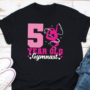 Camisa de gimnasta de 5 años, camisa para niños de gimnasia, camisa de cumpleaños de gimnasta, camisa amante de la rueda de carro, camisa amante de la gimnasia, camisa de chica deportiva