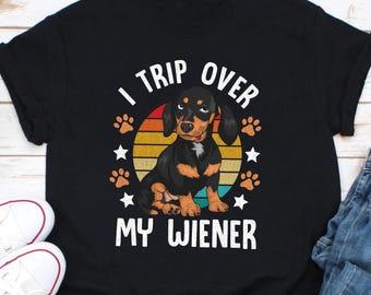Camiseta I Tropecei na Minha Salsicha, Presente para Cachorro Dachshund, Camiseta para Amante de Cachorro Dachshund, Presente para Amante de Salsicha, Camiseta para Amante de Salsicha, Camiseta para Mãe de Cachorro, Pai de Pelo