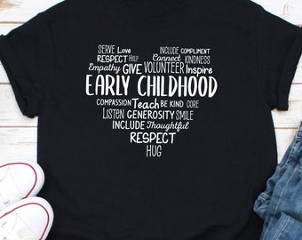 Retro Early Childhood Shirt, Daycare Teacher Shirt for First Day Of School, Early Childhood Educator Tshirt, ECSE Toddler Squad Team T-Shirt