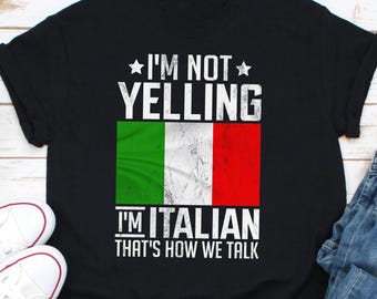 Vintage Ich schreie nicht, ich bin Italiener, so sprechen wir T-Shirt, italienisches Tshirt, lustiges italienisches Hemd, lustiges italienisches Geschenk, italienische Amerikaner