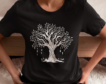 Binärcode-Baum-Shirt, Code-Programmierer-Shirt, Coder-Computer-Shirt, Computer-Programmierer-Shirt, Coder-Shirt, Codefather-Shirt, Programmier-Shirt