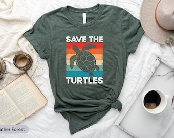Save The Turtles Ocean Conservation Tshirt, Gift For Turtle, Marine, Sealife Lover, Protect The Sea Turtles Tee, Beachy Summer Top