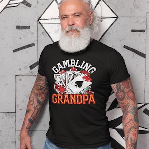 Camisa do vovô para jogos de azar, presente para amantes de jogos de azar, adoro jogar caça-níqueis, camisa vencedora de pôquer do vovô, camisa de jogador de pôquer, camisa de jogador de cartas