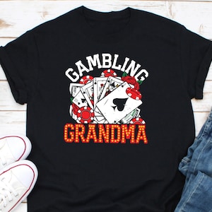 Camisa da vovó para jogos de azar, camisa do cassino da sorte da vovó, camisa do pôquer da vovó, camisa do cassino para jogos de azar, camisa para cartas de torneio de jogo, camisa para jogadores