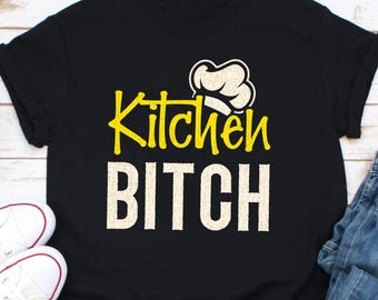 キッチンビッチおもしろシャツ、シェフママシャツ、シェフTシャツ、ベーキング女性シャツ、キッチンシャツ、コックシャツ、おもしろキッチンシャツ、ベーキングTシャツギフト