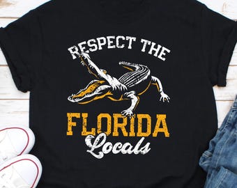 Respectez la chemise locale de Floride, Respectez la chemise locale de reptiles, T-shirt rétro drôle de lézard Tee lézard vintage Cadeaux d'amant de reptile