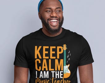 Mantenga la calma Soy la camisa del profesor de música, camisa amante de la música, camisa de músico, regalo para músico, regalo para compositor, camisa de nota musical