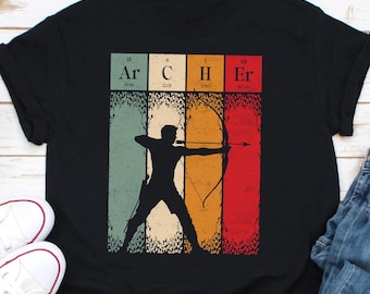 Archer Shirt, Archery Gifts, Archery Shirt, Gift for Archers, Shirt for Marksman, Arrow Shirt,  Sunset Retro Shirt Tank Top Hoodie