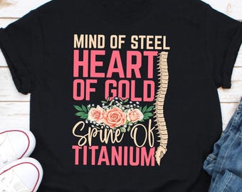 鋼の心、金の心、チタンの背骨シャツ、脊椎固定シャツ、バイオニック脊椎シャツ、脊椎手術、脊椎固定、脊椎固定術