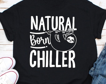 Camiseta de perezoso nato y relajante, camiseta acogedora de perezoso, sudadera con capucha de perezoso, regalos de perezoso, regalo para amantes de los perezosos, camiseta de perezoso perezoso, camiseta de perezoso para un día perezoso