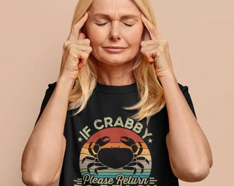 Si Crabby, por favor regrese a la camisa de playa, camisa de vacaciones de fin de semana, camisa de vacaciones en la playa, camisa amante de la playa, camisa del océano, camisa amante del cangrejo