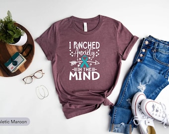 Ik sloeg angst in de geest Shirt, angst op shirt, grappig shirt, shirt voor geestelijke gezondheid, shirt angst, angstshirt, cadeau voor angstige vriend