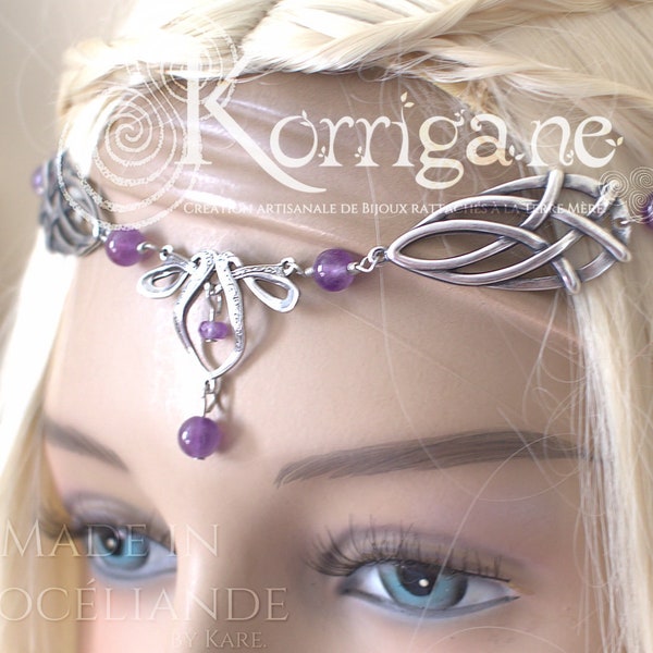 Erin Circlet - Amethyst - Filled Sterling Silver - Celtic Elf Faery Tiara - can be wear as a Necklace