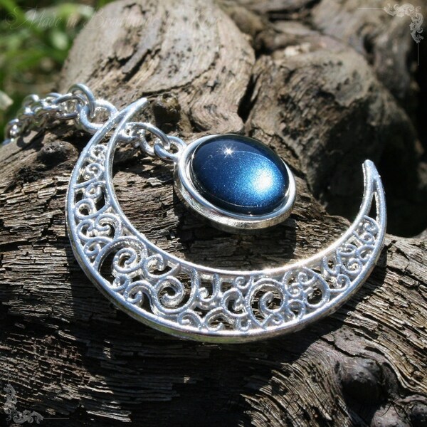 Collier "Gealaí" Lueur de Lune Celtique Bleu Nuit