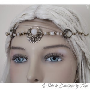 Circlet Diadem "Lunae" Priestress of the Moon Pagan Jasper