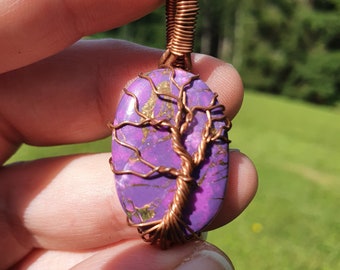 Tree of Life Necklace in rare Purple Turquoise - Jewel of Elegance and Magic