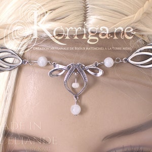 Erin Circlet - Rainbow Moonstone (Labradorite) - Filled Sterling Silver - Celtic Elf Faery Tiara - can be wear as a Necklace