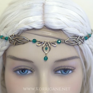 Érin Celtic Circlet Medieval Faery Tiara Bronze Pagan and fairy Circlet Choose your Beads Color Bild 3