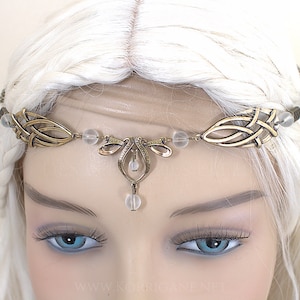 Érin Celtic Circlet Medieval Faery Tiara Bronze Frosted White