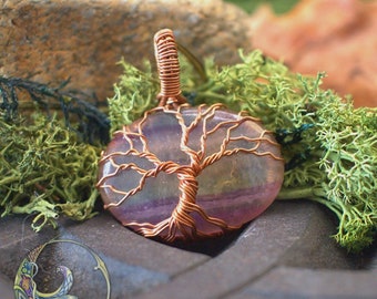 Tree of Life Pendant in Fluorite - Natural Energy