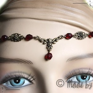 Elfen Celtic Tiara Necklace Circlet Clear Fairy Wedding Bronze Choose your Beads Colors